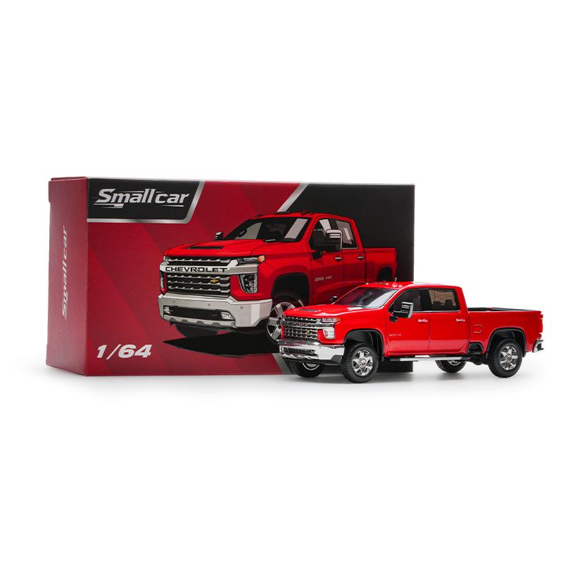Nytt på lager Liten bil 1:64 Chevrolet Silverado Pick-up Legering Miniatyr Chevrolet Pickup Støpt Modellbil Leker Barn Pynt Gave
