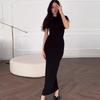 2024 Summer Women's Solid Color Slim Fit Hip-Hugging Long Dress