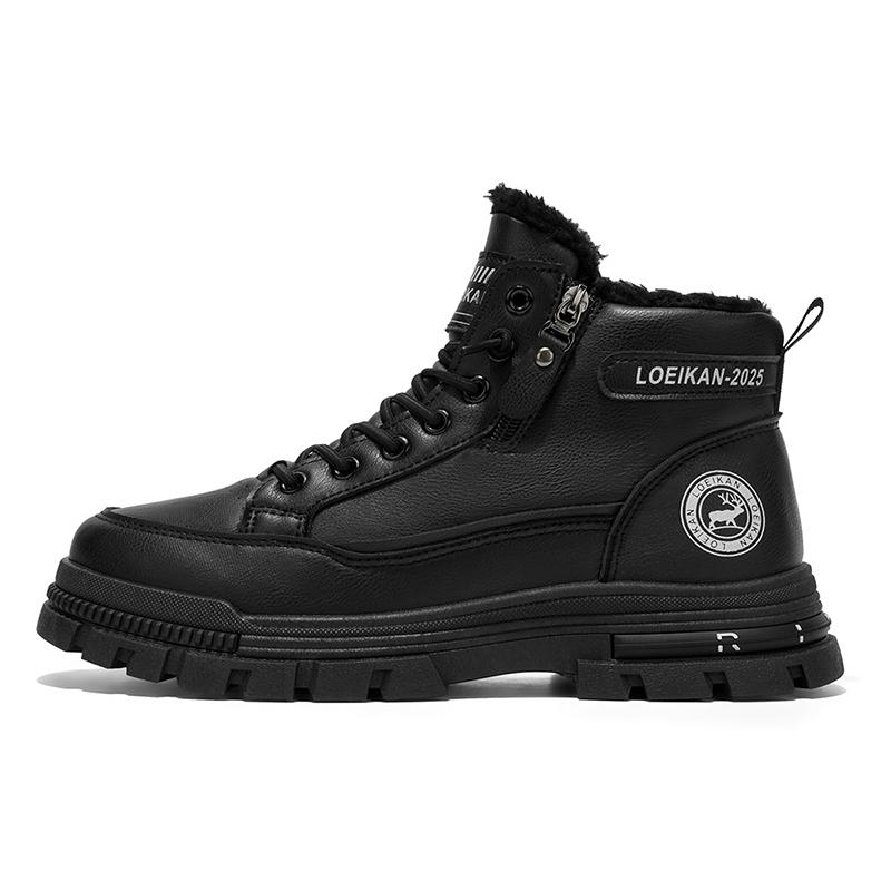 

Men s casual high top work winter slip-resistant fashion shoes plus size outdoor comfort shoe wear-resistant thicken cotton shoe 48