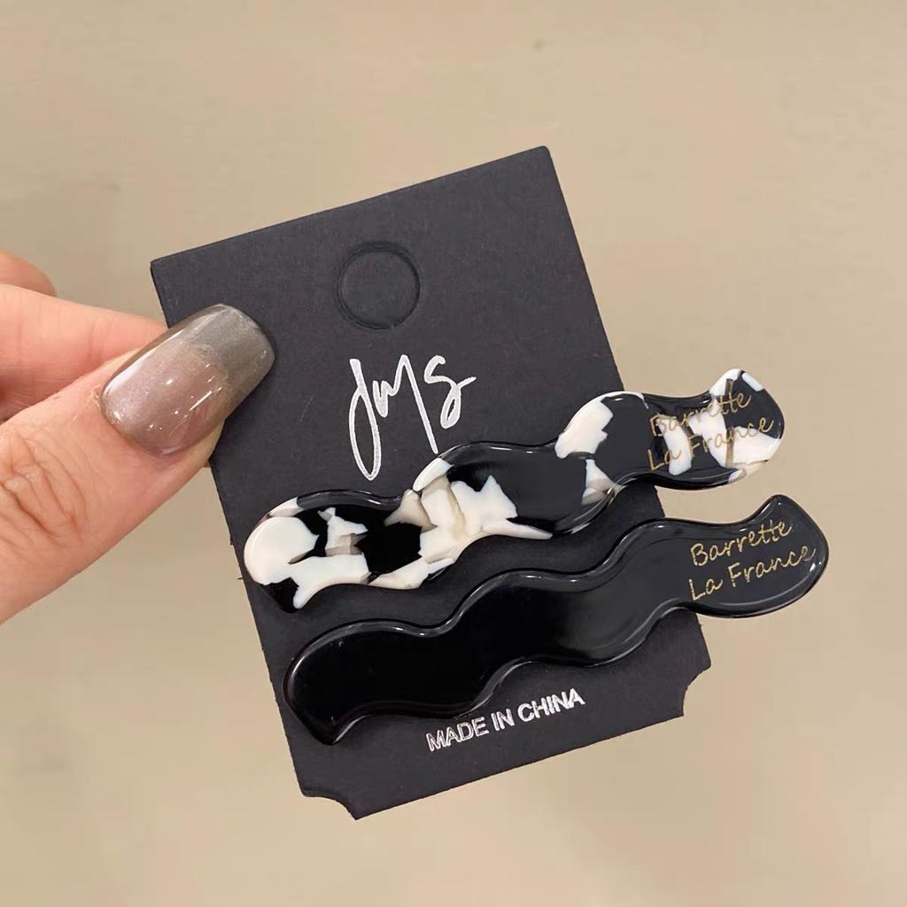 2pcs/set Acetate Hair Clips Wave Geometric Hairpin Colorful Printings Barrettes Elegant Sweet Cute Women Hair Accessories