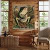 Hannahcos Boho Wall Decor Orange Frog Tapestry, Vintage Frog Playing Banjo Aesthetic Wall Hanging For Bedroom, Living Room & Dor