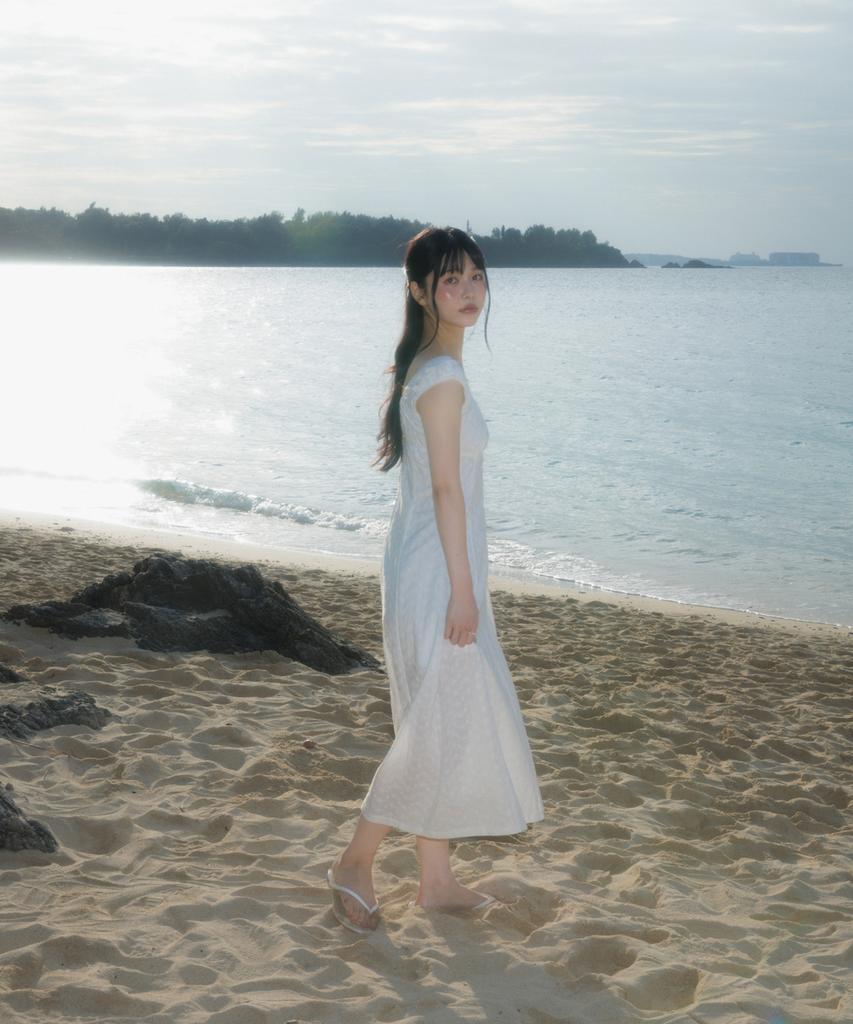 Rose Franz Floral Lace Slim Long Dress [Ivory]