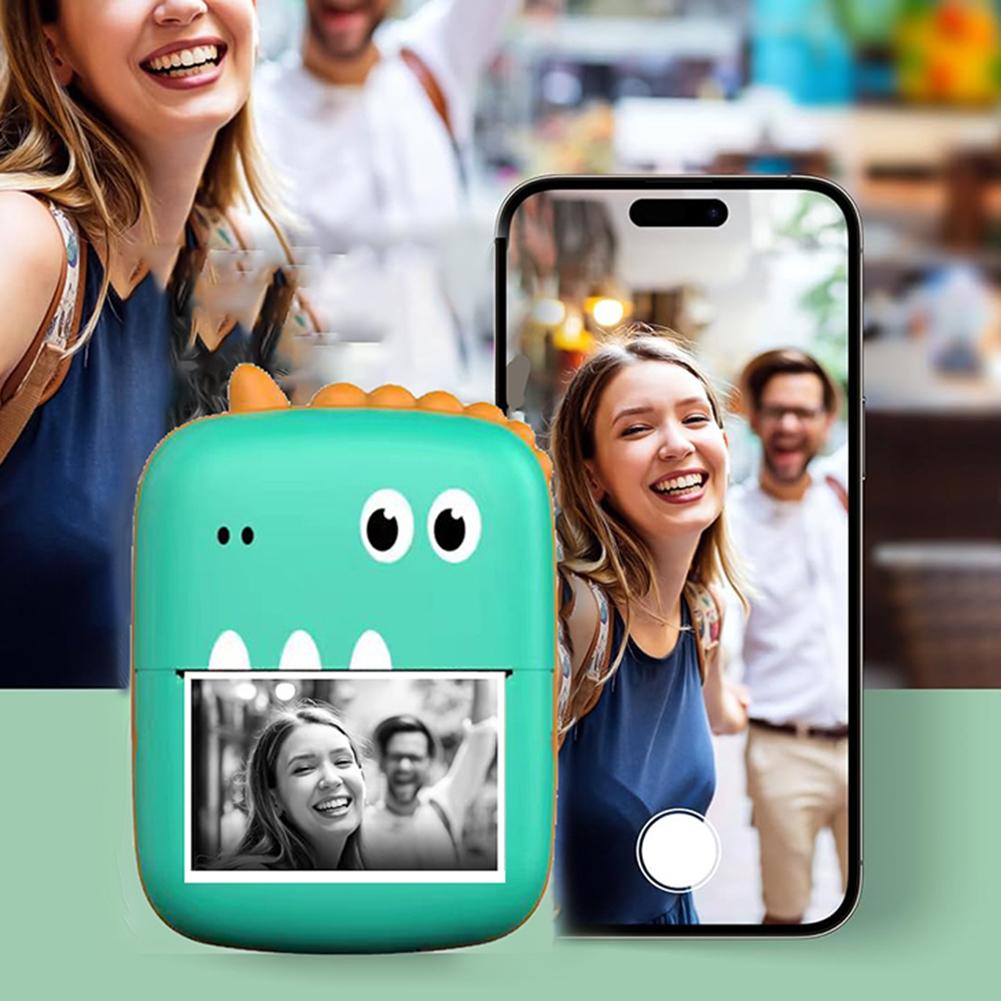 Photo Printer Inkless Bluetooth-Compatible Printing Machine 200DPI Thermal Printer Compatible with IOS&Android for DIY Creation