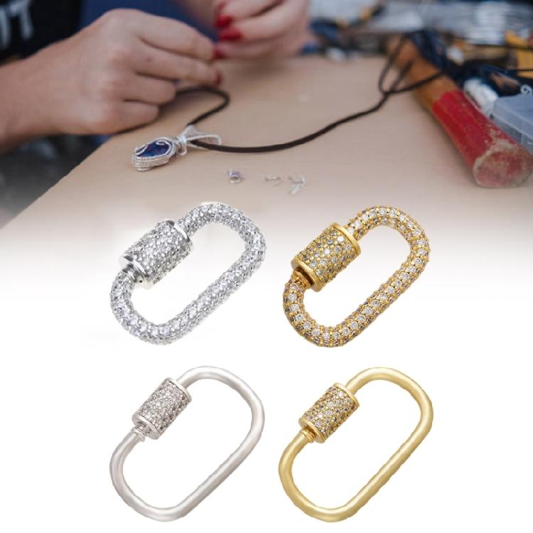 Glittering Zircon Carabiner Clasp Pendant Handmade Jewelry Accessories Brooch Fastener Necklace Bracelet Connector