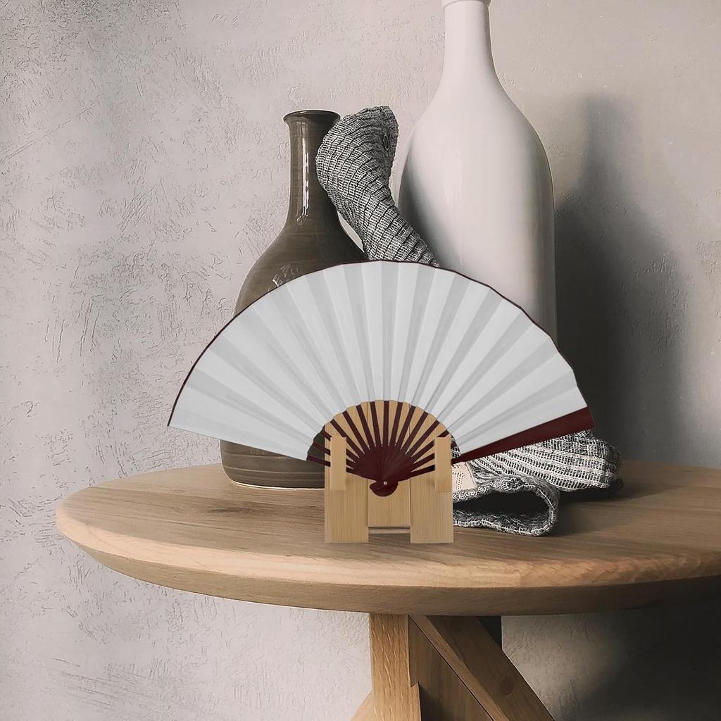 Japanese Fan Holder Stand - Decorative Folding Fan Rack for Home Storage and Organization, 5.51 X 2.95 X 1.57 Inch