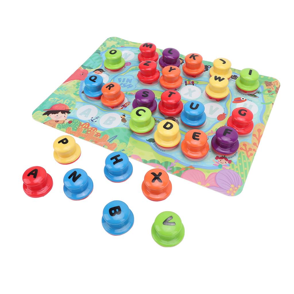 Alphabet Playdough Stamp DIY Clay Stamps Children Educational Toy with Activity Playmat