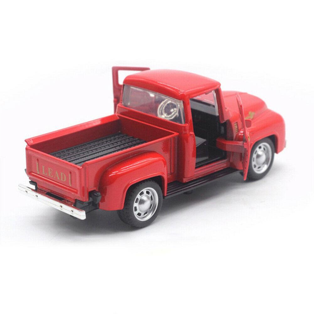 1/32 Red Metal Truck Toy Vintage Red Mini Classic Pickup Truck Kids Children's Christmas New Year Toy Red Metal Truck Toy