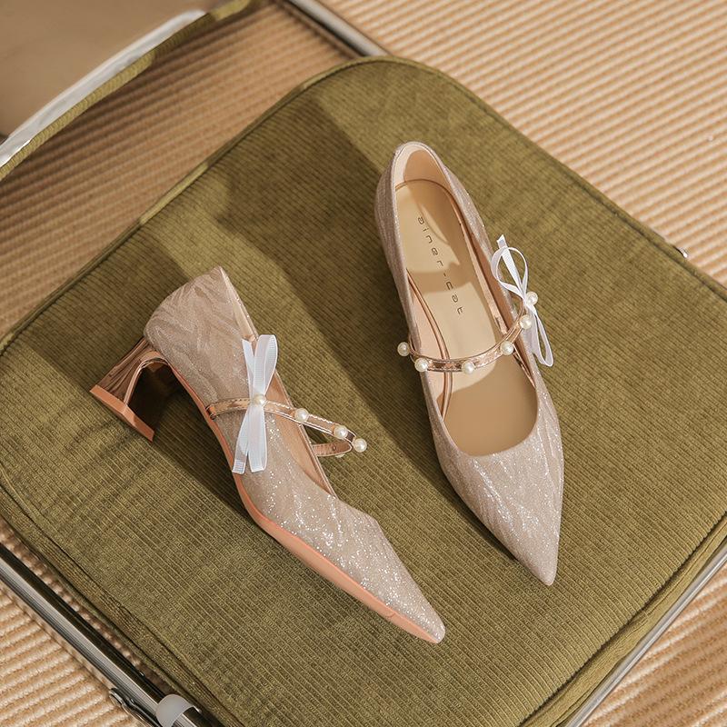 

57006 [овчина] свадебные туфли на высоком каблуке женские на толстом каблуке 2025 новые хрустальные свадебные туфли Xiuhe свадебное платье два варианта ношения 34