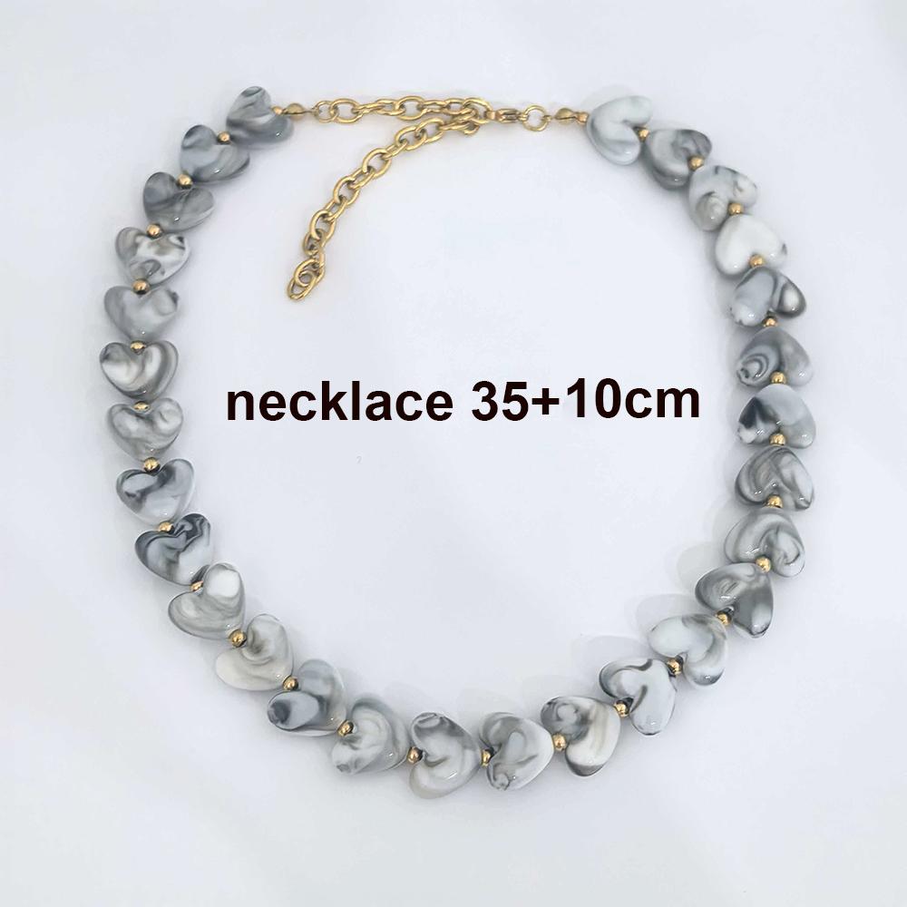 Love Resin Heart Necklace Women Choker Gold Beads Stainless Steel White Red Green Coffee Beige Waterproof Diy Handmade