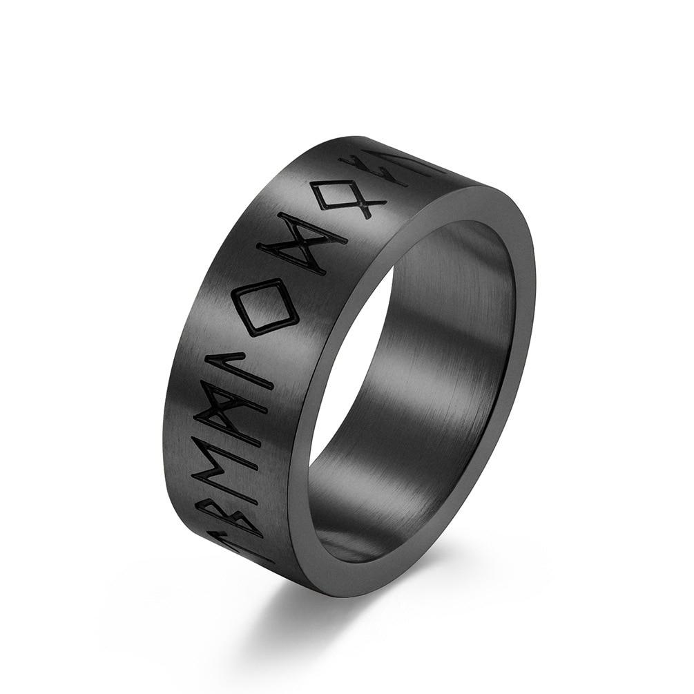 Wikinger Rune Titanstahl Matt Gebürsteter Ring Herren- und Damenzubehör Weihnachtsgeschenk Schmuck