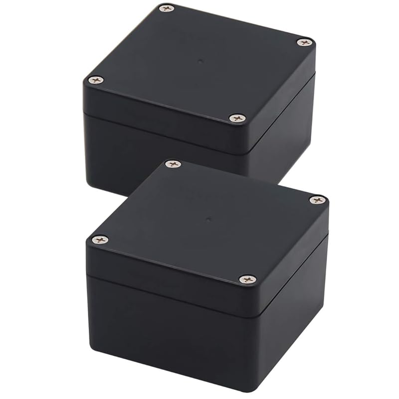Junction Box, Zulkit Project Box IP65 Waterproof Outdoor Box ABS Plastic Electrical Boxes Electronic Enclosure Black 4.5 X 3.5 X 2.2 Inch(115 X 90 X