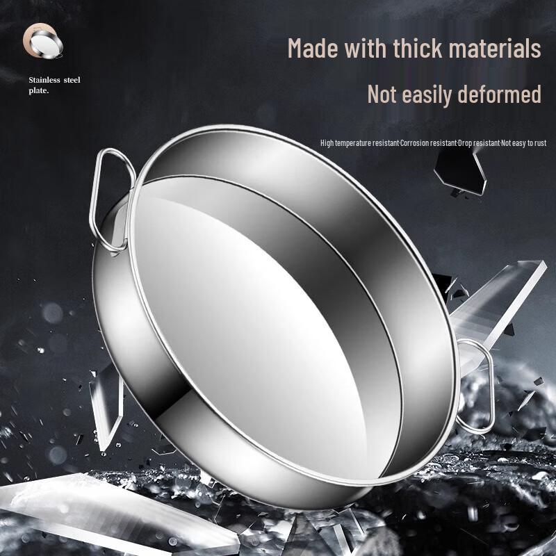 Stainless Steel Multi-Purpose Round Pan with Handles
