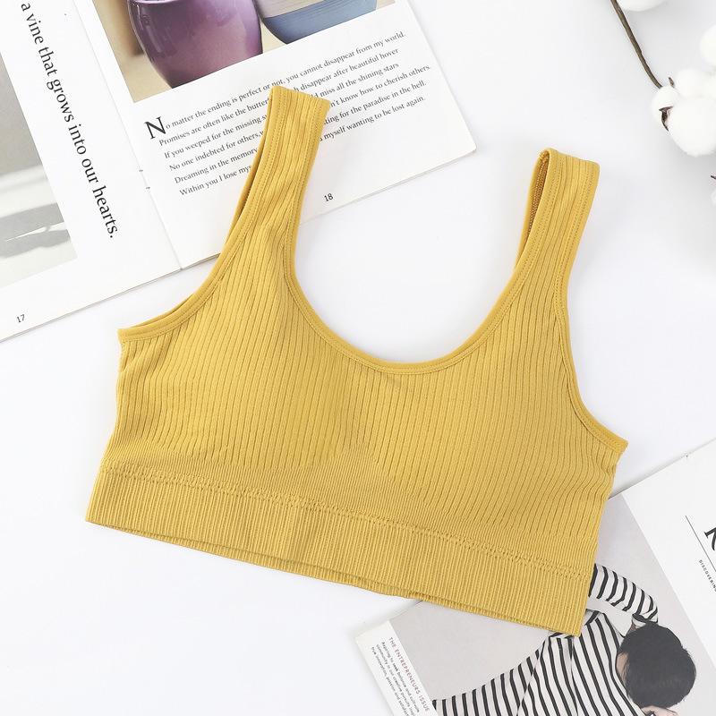 

Бесшовный спортивный бюстгальтер-бандо в рубчик с широкими плечевыми лямками One Size (fits 80-130 Jin)