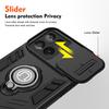 Hybrid Armor Shockproof Case For Motorola Moto Edge 60 Pro Fusion Sliding Window Metal Ring Holder TPU Frame Plastic Phone Cover