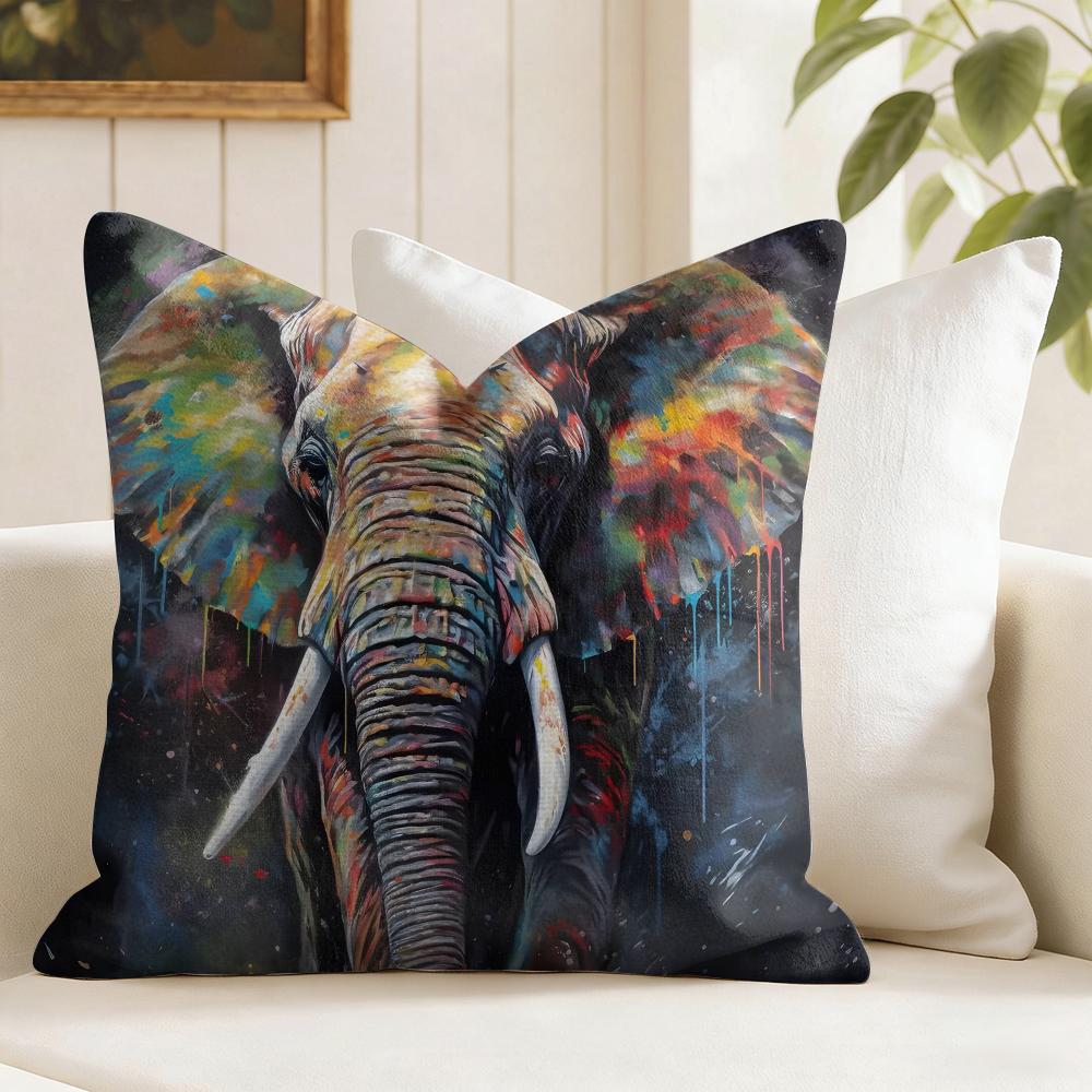 Lion Tiger Animal Cushion Cover Summer Linen Pillow Case Organic Fabric Cushion Cover DoubleSided Print Sofa Home Decor