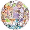 50 Cute Cartoon Animals Doodle Stickers Creative Animal Stickers Mobile Phone Computer Waterproof Decorative Stickers