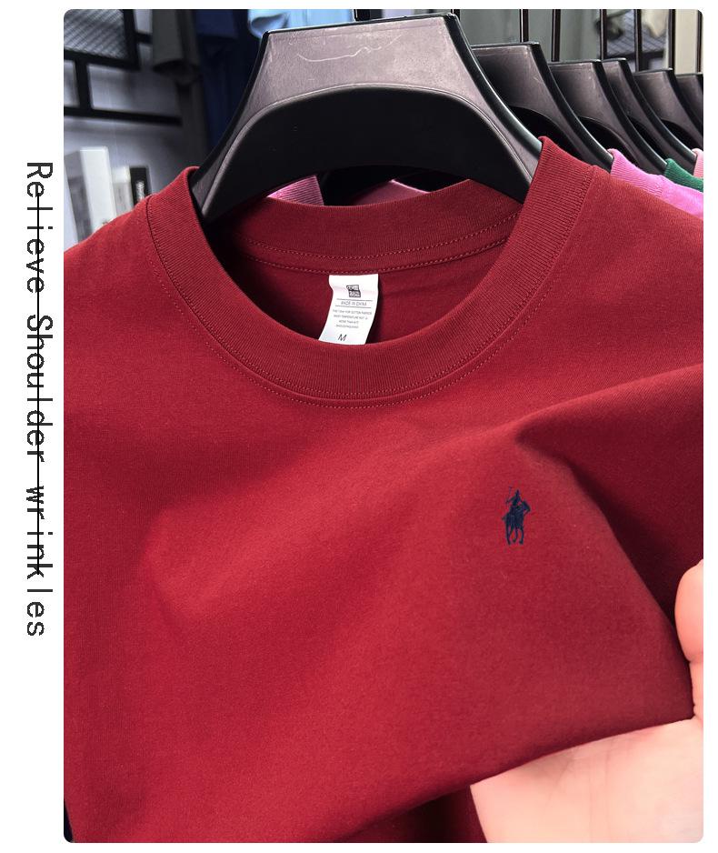 Tricou bărbați din bumbac pur cu mânecă scurtă și gât rotund - Stil casual japonez