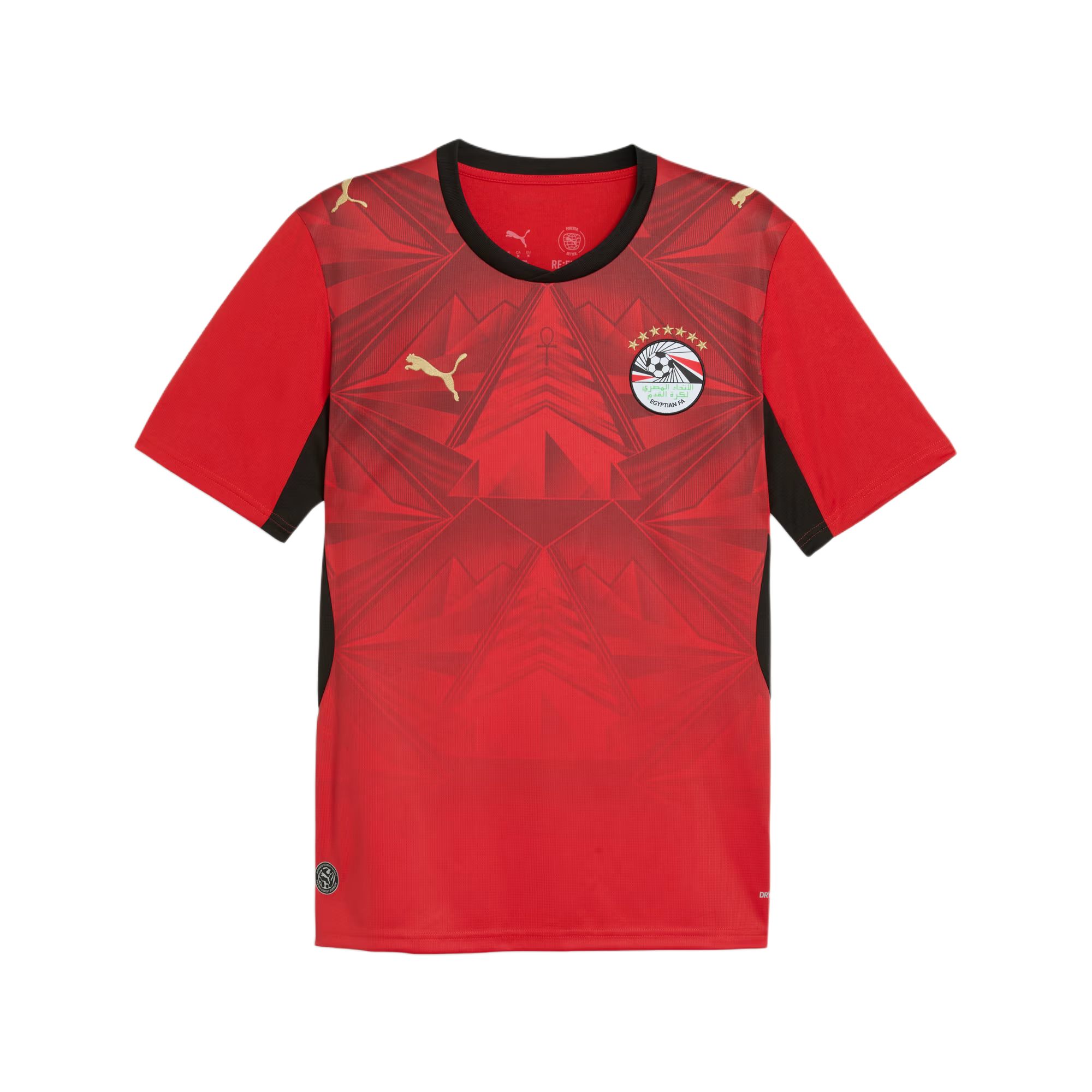 Puma Egypt Home 2026 Replica Drycell Moisture-Wicking Crew Neck Short Sleeve Football Shirt Men tops 783552-01 M