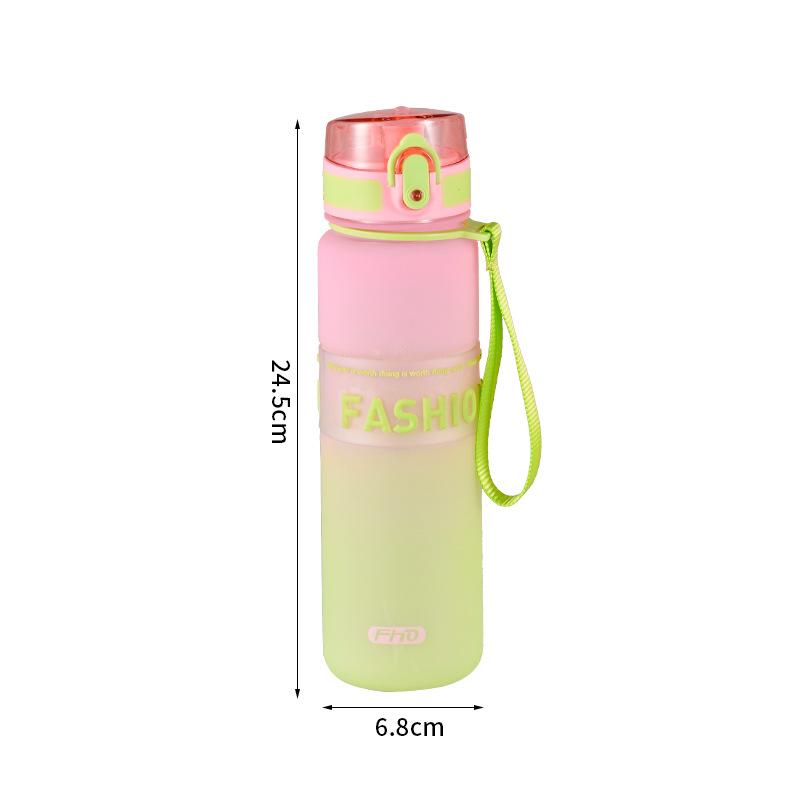 Water bottleP Macaron gradual change silicone plastic water cup men and women outdoor sports kettle matte bounce cover cup