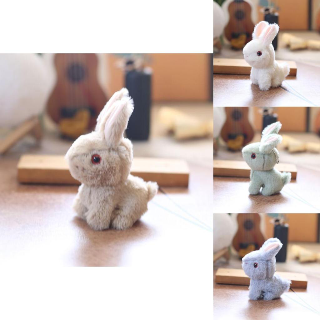 Cute White Rabbit Plush Doll With Short Plush For Bag Decoration
