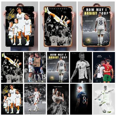 Plakaty Toni Kroos Piłkarz Znak Dekoracja Pokoju Gracza Niestandardowe Metalowe Znaki Blaszane do Dekoracji Ściany Pokoju Dekoracja Łazienki