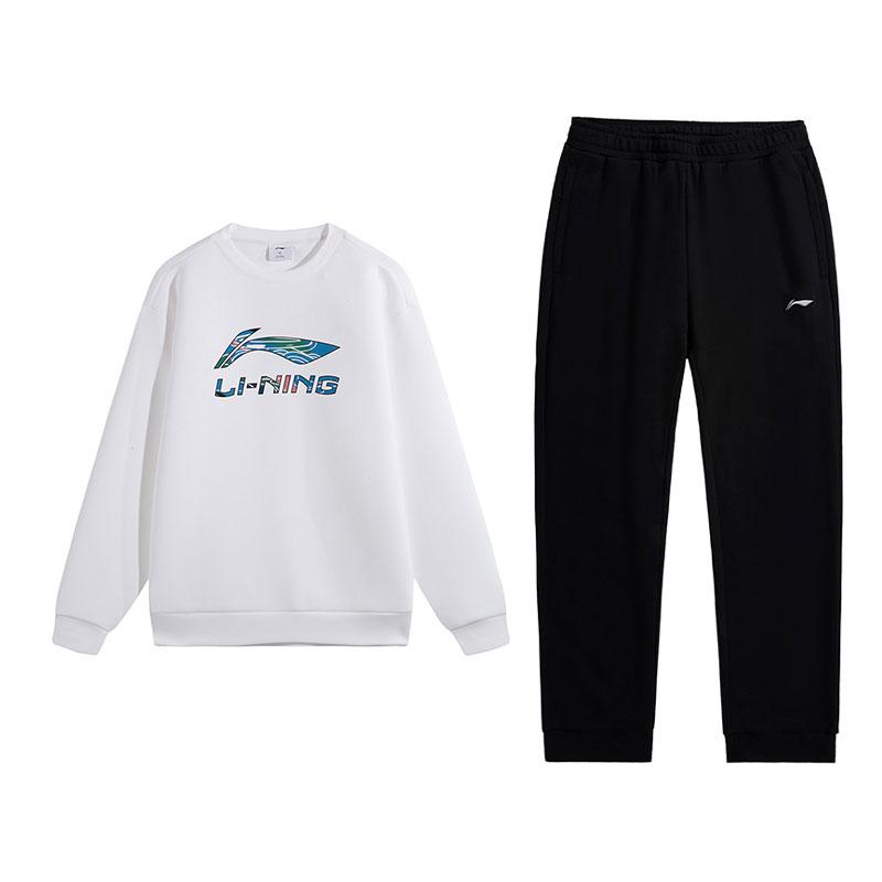 

Li-Ning Модный Худи с Принтом Логотипа и Длинным Рукавом, Удобные Спортивные Штаны, Комплект Мужской AWDVH35-6+AKLUE31-1 L