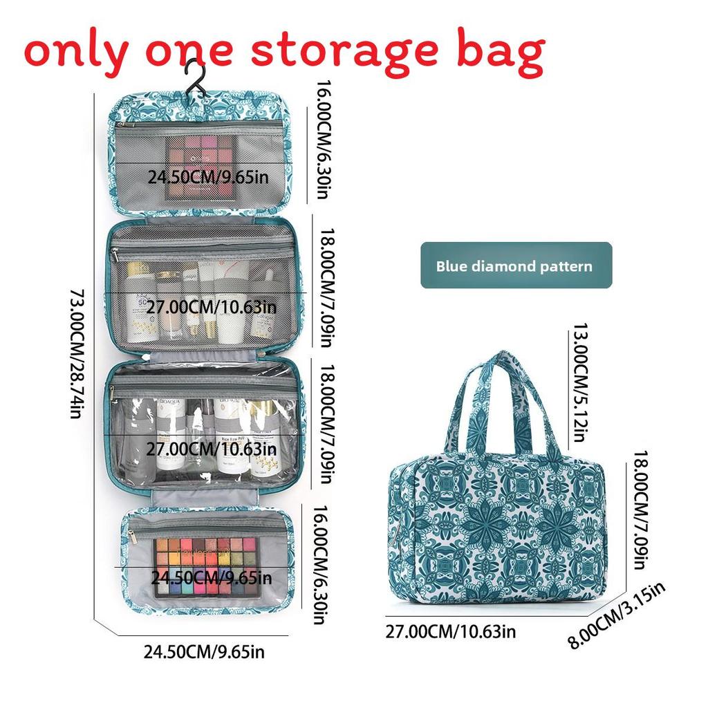 Modern Floral Travel Cosmetic Bag With Wet Dry Separation For Makeup And Toiletries