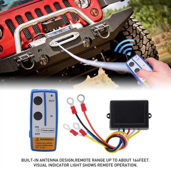 Wireless Winch Remote Control Kit 12V 150Ft Twin Switch Handset Receiver 1/2Set