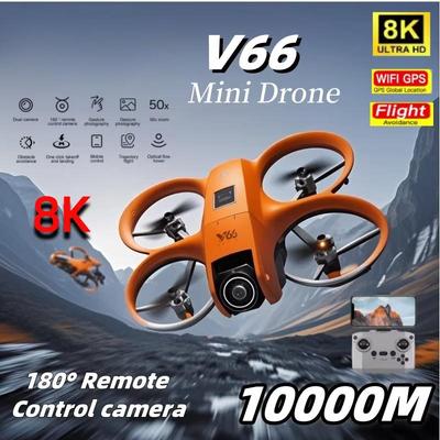 2025 Neue V66 Mini-Drohne 8K HD Doppelkamera Fünfwege-Hindernisvermeidung Faltbarer ferngesteuerter Quadcopter WiFi FPV Kinderspielzeuggeschenk