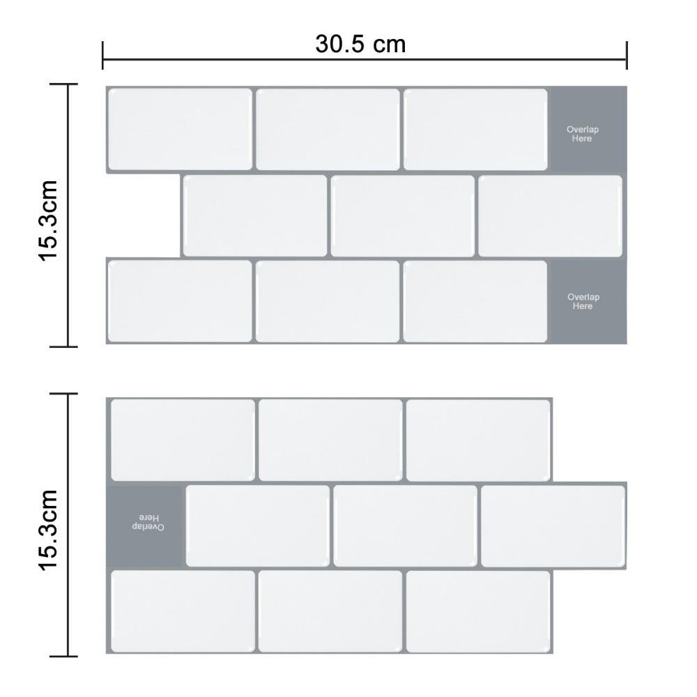 2 шт. Самоклеювальні кухонні шпалери Однотонні Водонепроникні Плитка для ванної Клейкі наклейки Потовщені Водонепроникні Наклейки для декору стін