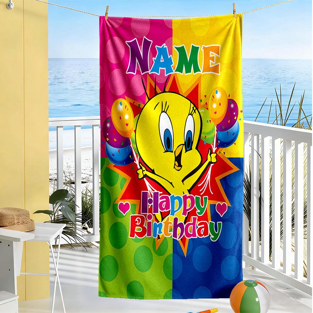 Warnermedia Customize Your Name Beach Towel Super Soft & Absorbent