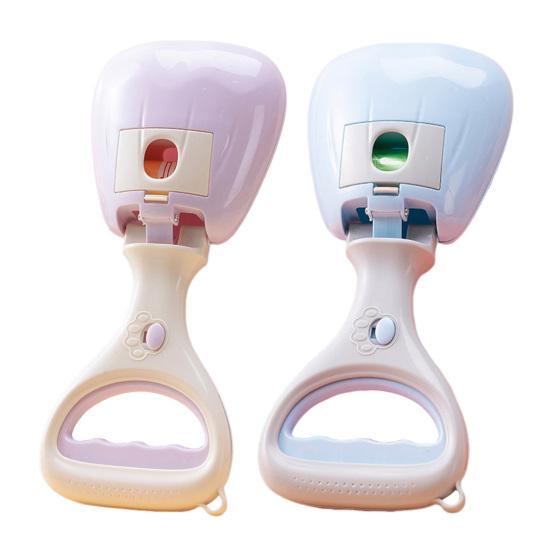 Portable Dog Pooper Scooper with Bag Ergonomic Handle Small Medium Large Dog Cat Poop Picker Walking Pet Poo Picker Catcher Clamp
