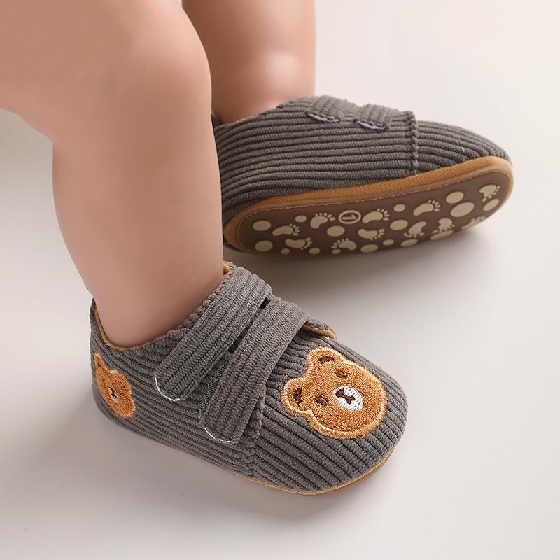 Trendy Corduroy Cartoon Baby Walker Shoes with Non-slip Soft Soles - Ideal Pre-walking Footwear (Style 2216)
