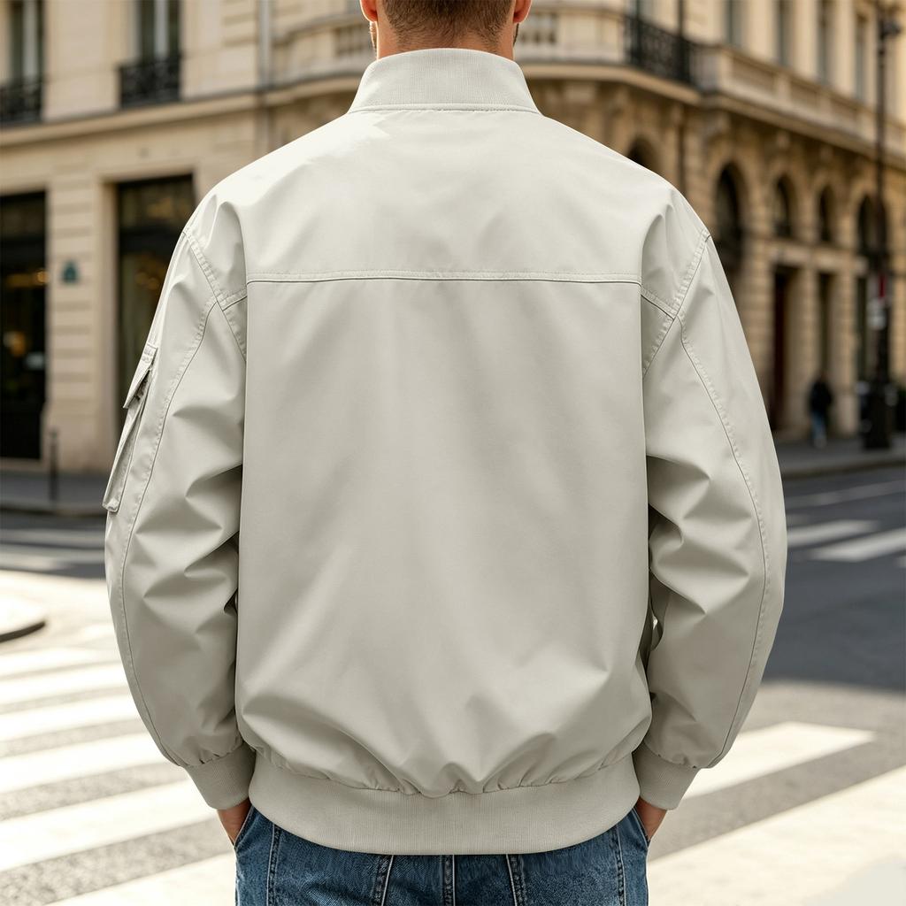 Men's Flight Jacket Loose Fit Casual Baseball Collar Coat for Fall Winter