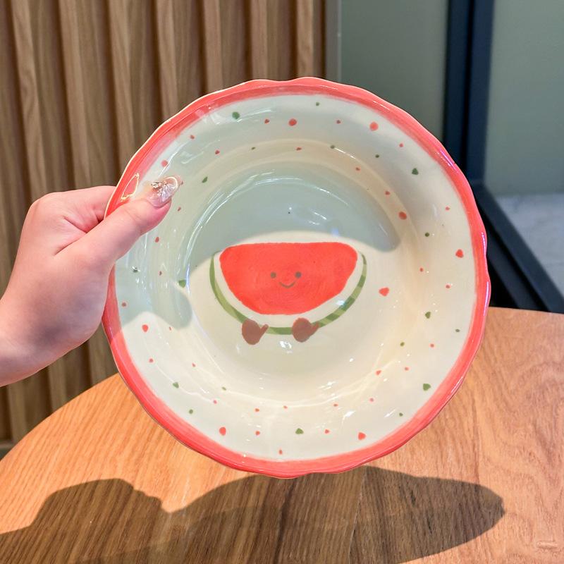 Croissant Keramikteller Haushalt Speiseteller 2025 neuer hochwertiger Teller niedlicher Kinderfrühstücksteller Geschirrset