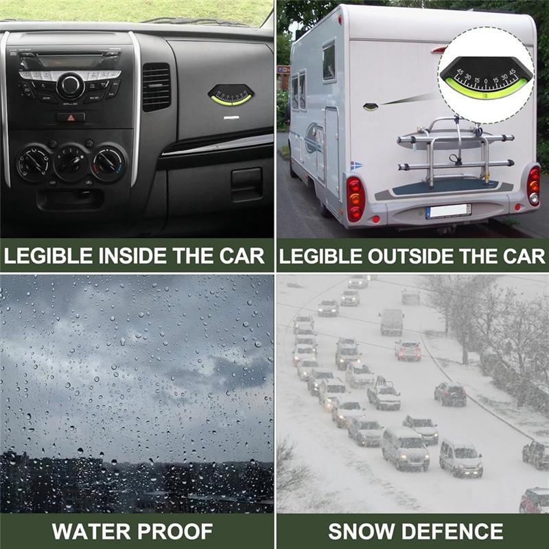 A03Z-Wasserwaage für Wohnmobil, LKW, Fahrzeug, Anhänger-Wasserwaage, Neigungsmesser mit hoher Auflösung, Neigungsmesser-Anzeige 2 Stück