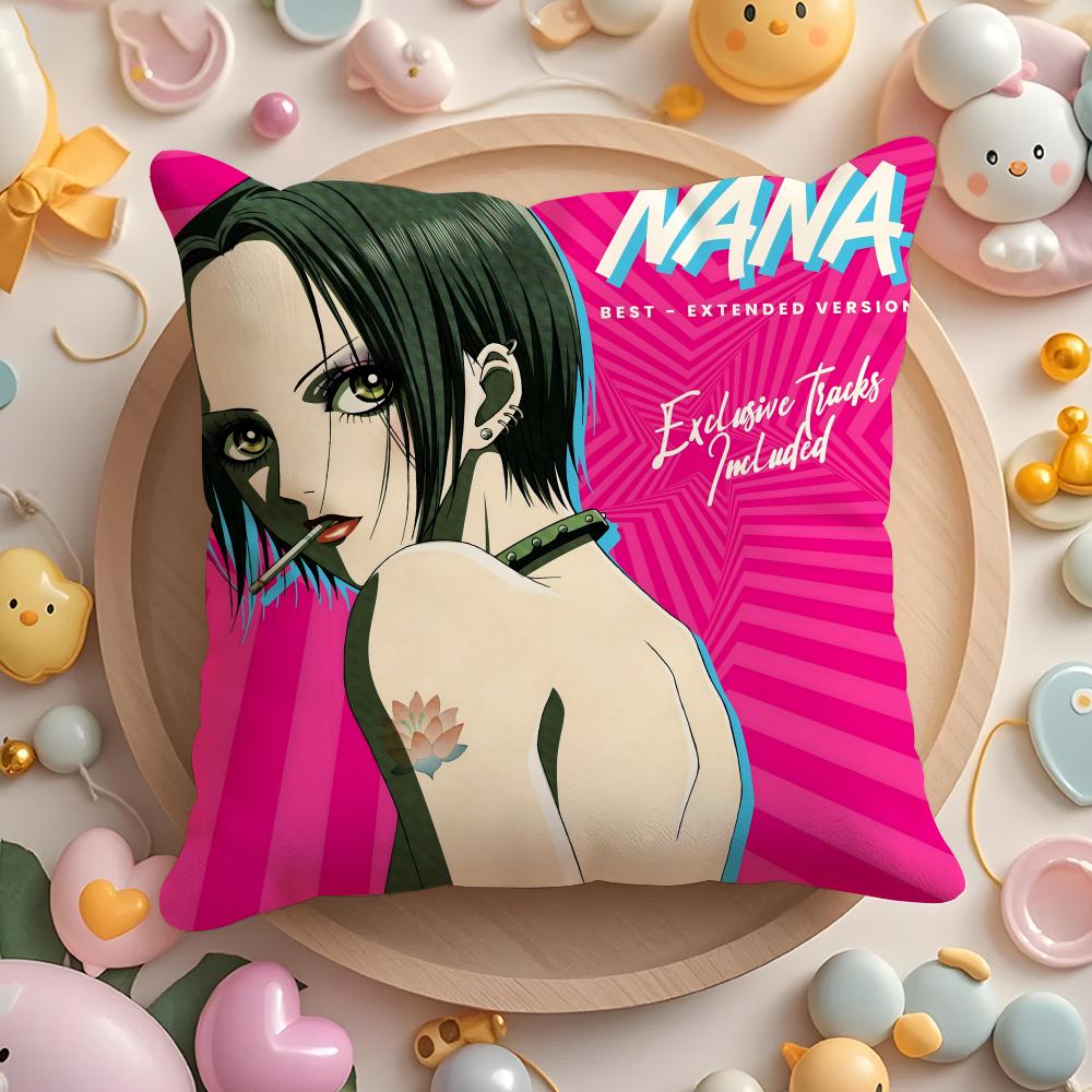 Anime N-N-NANA Cushion Cover Home & Car Multi-Scene Pillow Cover - Reversible, Soft & Durable for Daily Use