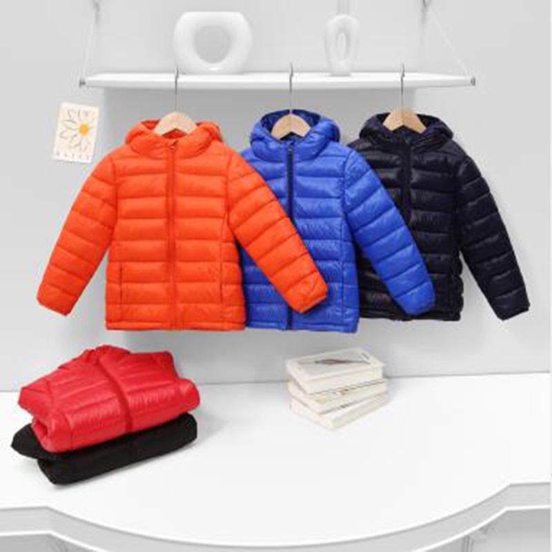 2025 Winter Kids' Down Cotton Jacket - Boys & Girls Solid Color Lightweight Coat for Autumn & Winter