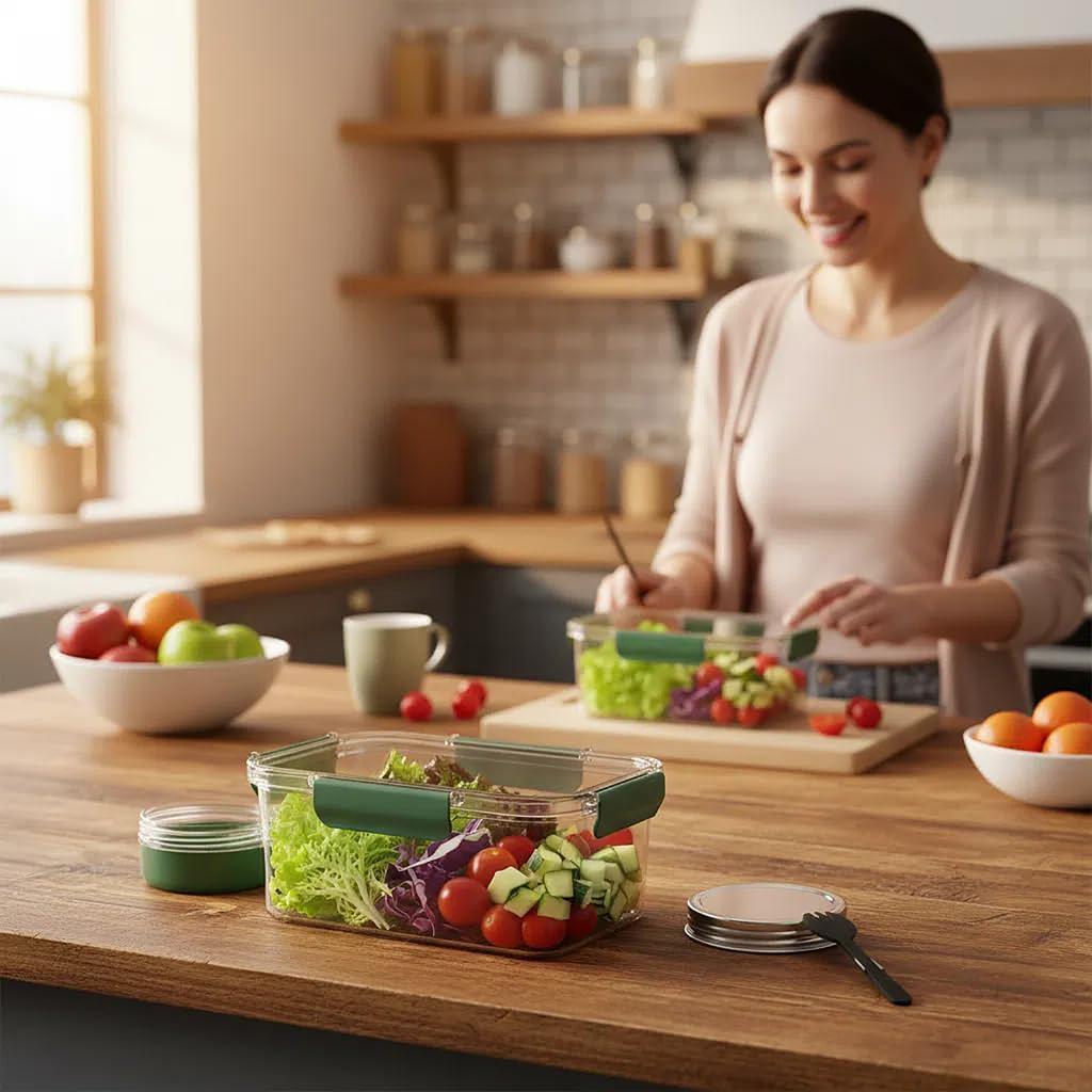 Portable Container With Leak Resistant Dressing Compartment