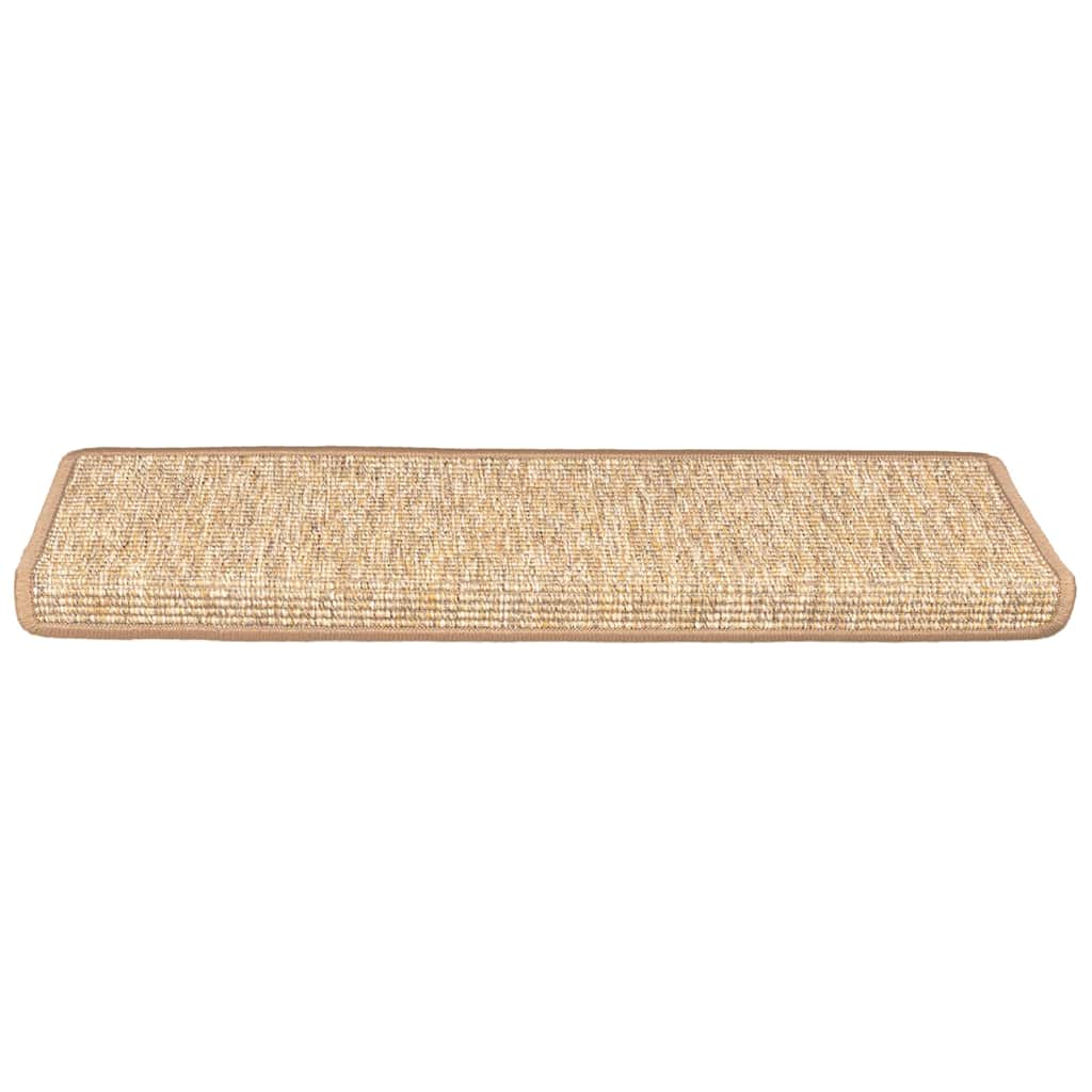 Stair Treads 15 pcs. 65 x 21 x 4 cm Light Brown Rectangular Edge