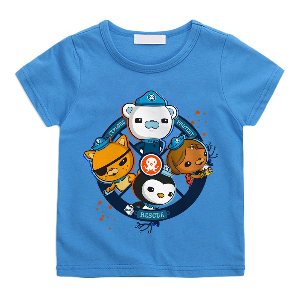 

Літні Футболки з Мультяшним Принтом The Octonauts Мультяшні Хлопчики/Дівчатка Манга Футболки Бавовняні З Коротким Рукавом Хлопчики Дівчата Футболка 4T