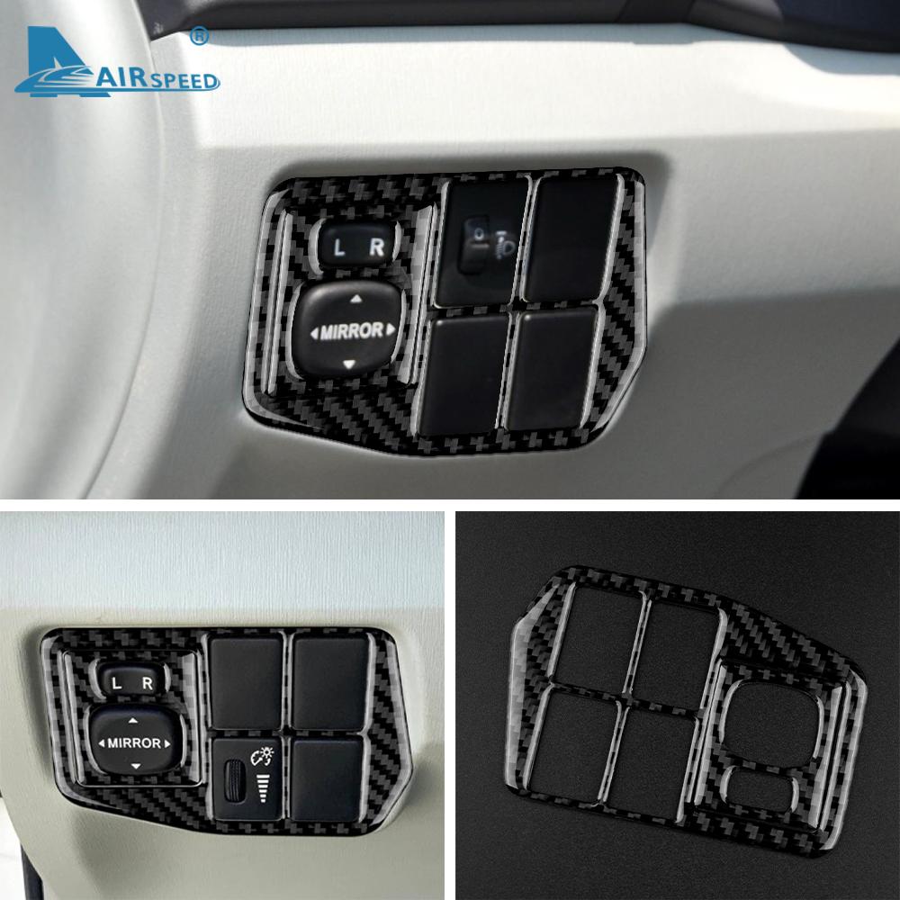 Real Soft Carbon Fiber for Toyota Prius 2010 2011 Accessories Interior Trim Car Headlight Side Mirror Switch Button Sticker