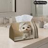 2D Flat 1pc Maltese In Bathtub with Towel Decorative Tissue Holder, Ideal for Home Gatherings, Vehicles, Kitchens, And Bathrooms, Tissue Holder for Ev