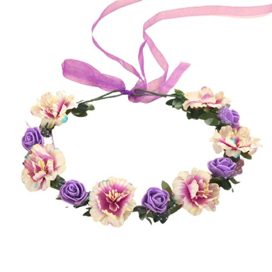 Flower Headband Nice Looking Adjustable Artificial Women Girl Flower Wreath Crown for Wedding