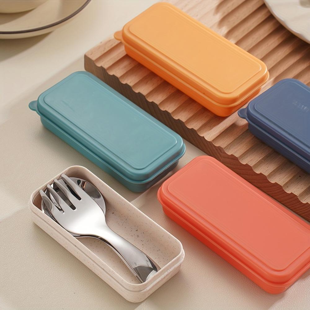 1/2set Stainless Steel Cutlery Set Portable Short Handle Spoon & Fork Boxed Utensils for Students Travel Picnic Perfet Tableware