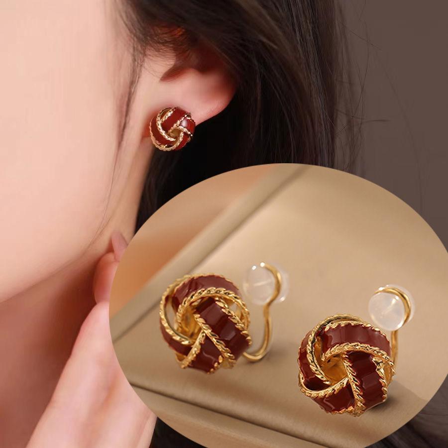 

Силиконовые серьги-клипсы в стиле ретро без пирсинга для женщин, роскошные серьги на весну и лето