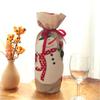 Christmas Wine Bottle Cover Bags  2Pcs Santa Snowman Wine Bottle Cover Bag Christmas Decors Party Holiday Home Decors