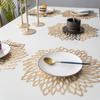 2Pcs  PVC Hollow Insulation Coaster Pads Table Bowl Mat Home Christmas Decor Heat Resistant Flower Shape Placemat for Dining Table