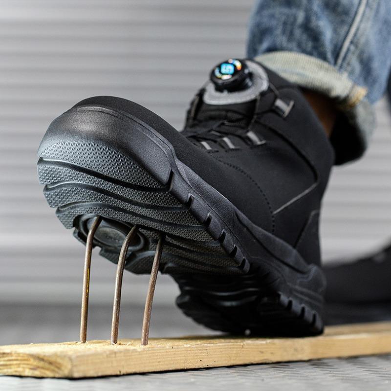 Men Mountaineering Non-slip Wear Resistant Safety Work Shoes Anti Smashing Anti-puncture Rotating Buttons Labor Protection Boots