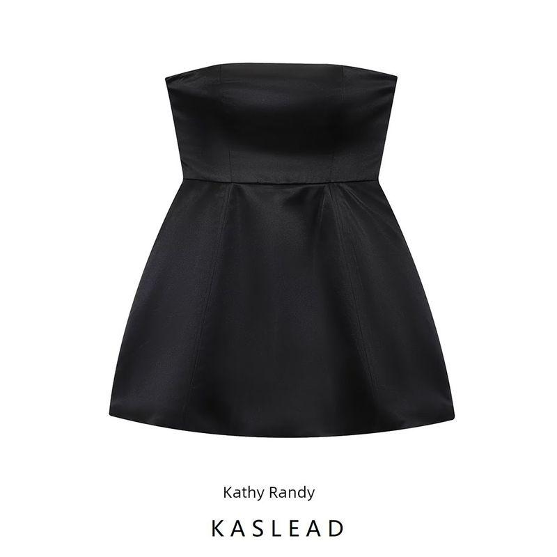 Kaslead New Women clothes Western Style Fashion Slim fit Strap Wrap-around Backless Short Dress